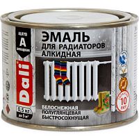 Эмаль алкидная для радиаторов Dali 80204 антикоррозионная полуглянцевая белая 0,5 кг
