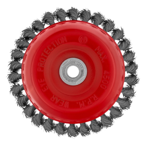 Щетка для УШМ, 150 мм, М14, "чашка", крученая проволока 0.5 мм Matrix фото 3