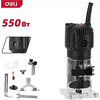 Профессиональный кромочный фрезер DELI 550Вт DE-XB550-1E (34500 об/мин, цанга 6мм) 164316