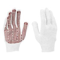 Перчатки трикотажные, х/б, ПВХ-гель Протектор, для точных работ, 13 класс Сибртех