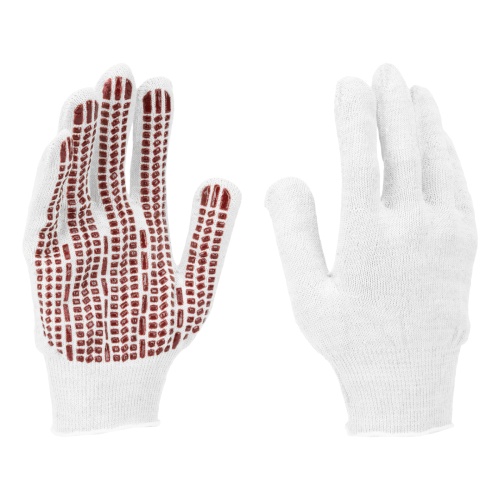 Перчатки трикотажные, х/б, ПВХ-гель Протектор, для точных работ, 13 класс Сибртех