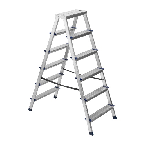 Стремянка двусторонняя 6 ступеней, алюминиевая, Сибртех фото 2