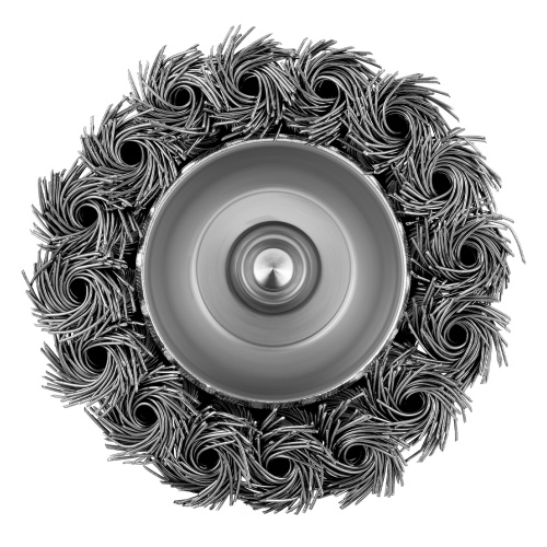 Щетка для дрели, 75 мм, "чашка" со шпилькой, крученая металлическая проволока Matrix фото 4