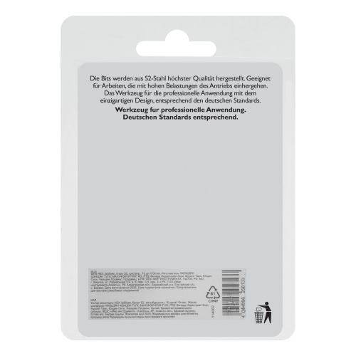 Бита HEX 3х50мм, сталь S2, шестигр., 10 шт. Gross фото 6