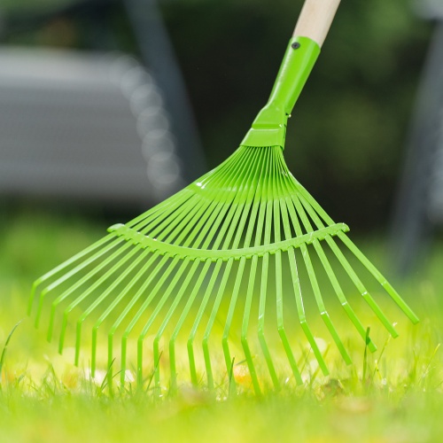 Грабли веерные стальные, 425 мм, 22 плоских зуба, эмалированные, без черенка, Palisad фото 8