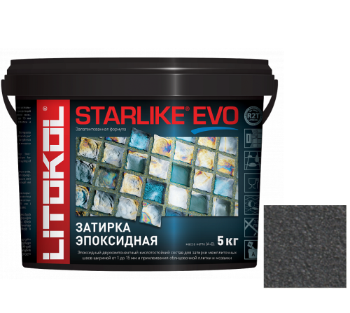 Затирка эпоксидная для швов Litokol Starlike Evo S.140 Nero Grafite 5 кг