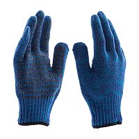 Перчатки трикотажные усиленные, гелевое ПВХ-покрытие, 7 класс, синие Сибртех