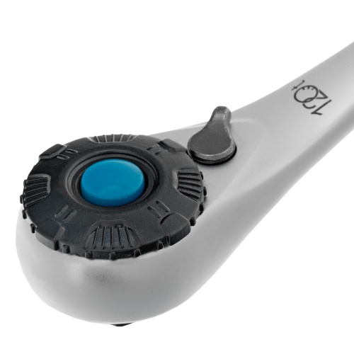 Ключ-трещотка 1/2", CrV, 120 зубьев, с быстрым сбросом, цельнометаллический, хром Gross фото 5