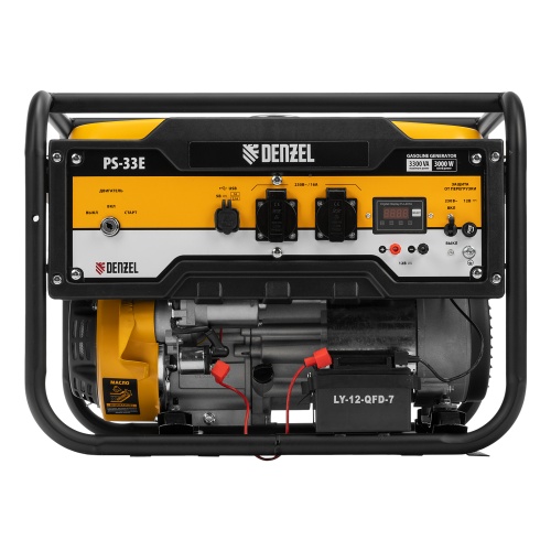 Генератор бензиновый PS-33E, 3.3 кВт, 230В, 15 л, электростартер Denzel фото 3