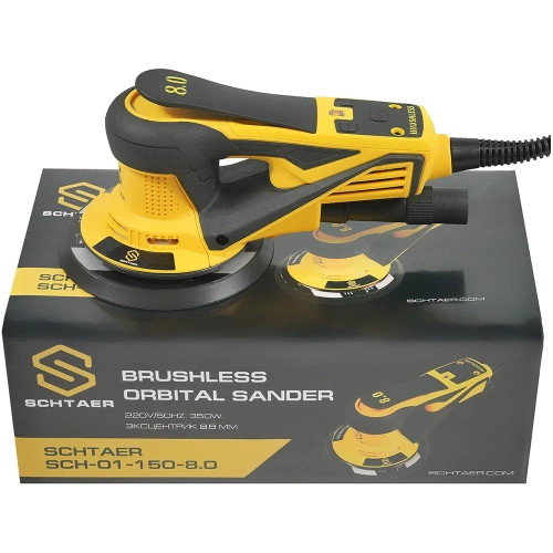 Шлифовальная машинка ручная SCHTAER 220V/50Hz, 350W, эксцентрик 8,0 мм SCH-01-150-8.0 фото 9