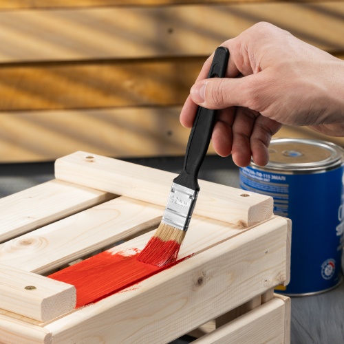 Кисть флейцевая "Стандарт", 25 х 6 мм, натуральная щетина, пластиковая ручка Сибртех фото 8