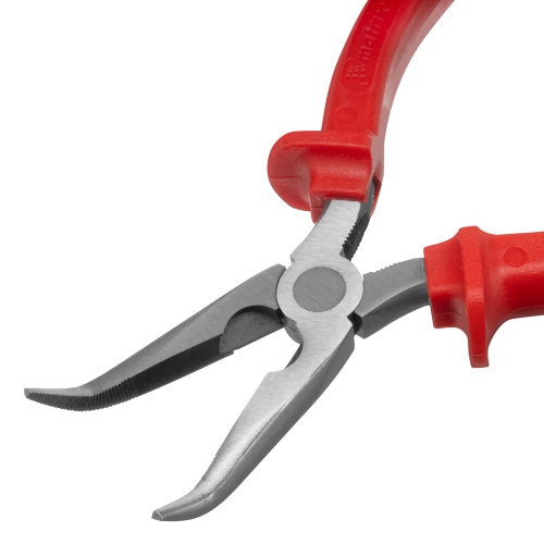 Длинногубцы изогнутые Econom, 180 мм, шлифованные, пластмассовые рукоятки Matrix фото 4