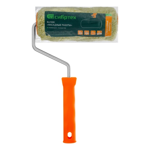 Валик "Фасадные работы", 180 мм, ворс 18 мм, D 48 мм, D ручки 8 мм, полиакрил, полиэстер Сибртех фото 6