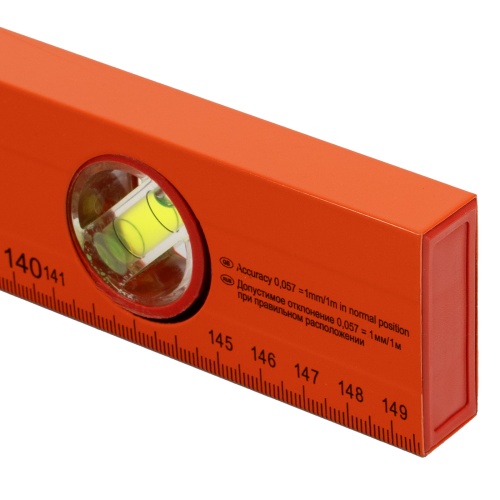 Уровень алюминиевый, 1500 мм, 3 глазка, желтый, линейка Sparta фото 7