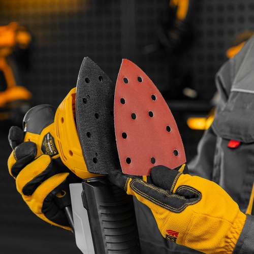 Треугольник абразивный на ворc. подложке под "липучку", перф., P 600, 150х150х100 мм, 5 шт. Denzel фото 6