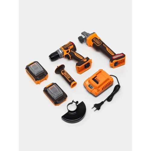 Набор INGCO 20В, BL шуруповерт 66Нм и УШМ 115/125 мм SUPER INDUSTRIAL CKLI20273 фото 5 Набор INGCO 20В, BL шуруповерт 66Нм и УШМ 115/125 мм SUPER INDUSTRIAL CKLI20273 фото 5