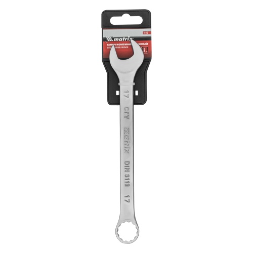 Ключ комбинированный, 17 мм, CrV, матовый хром Matrix фото 5