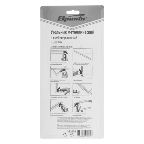 Угольник, 300 мм, металлический, комбинированный Sparta фото 9