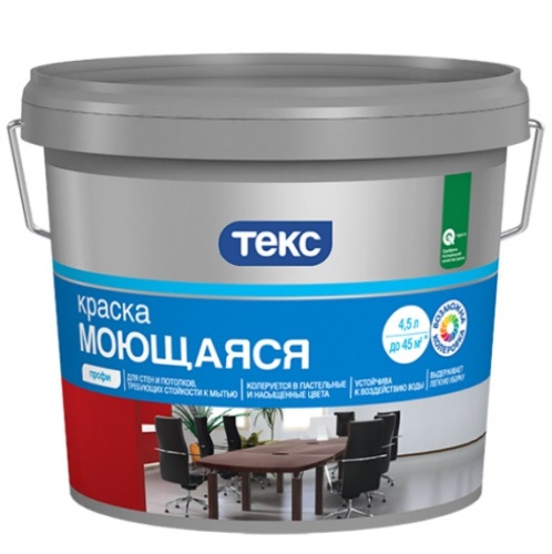 Краска моющаяся Текс Профи база D 4,5 л Краска моющаяся Текс Профи база D 4,5 л