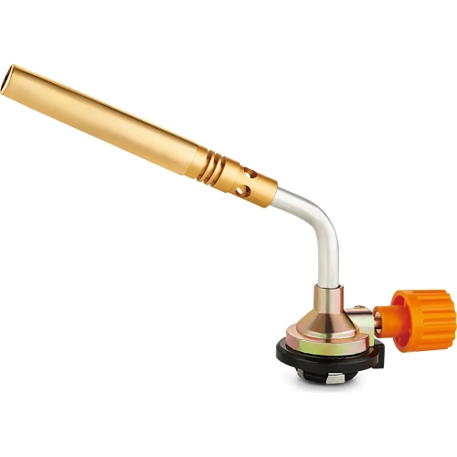 Газовая горелка ON цанговый захват, узкое удлиненное сопло из латуни, 19,5х4х6см. 10-02-003 Газовая горелка ON цанговый захват, узкое удлиненное сопло из латуни, 19,5х4х6см. 10-02-003