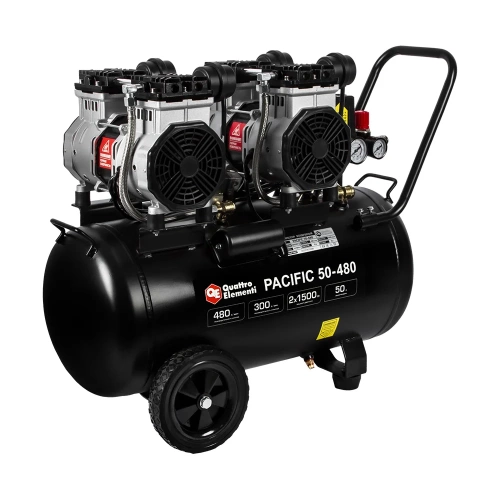 Безмасляный поршневой компрессор QUATTRO ELEMENTI PACIFIC 50-480 480 л/мин, 50 л, 3.5 л.с, 8 бар 915-366 фото 8
