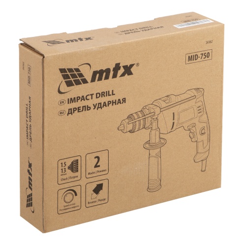 Дрель ударная MID-750, 750 Вт, 0-3000 об/мин, 0-48000 уд/мин MTX фото 15 Дрель ударная MID-750, 750 Вт, 0-3000 об/мин, 0-48000 уд/мин MTX фото 15