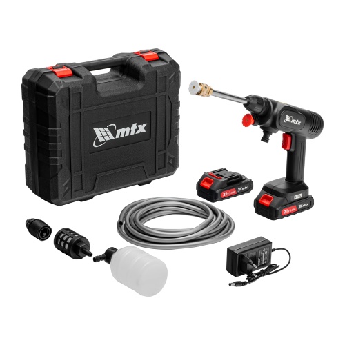 Моечная машина высокого давления аккумуляторная А-21-02, 40 бар, 4 л/мин, Li-ion 21 В, 2 акк. MTX