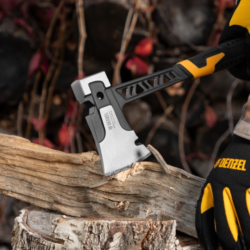 Топор цельнокованый 600 г, двухкомпонентная обрезиненная рукоятка Denzel фото 12