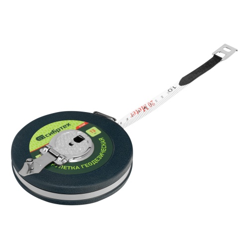 Рулетка геодезическая 20 м х 13 мм, закрытый корпус, фибергласовая лента Сибртех фото 3