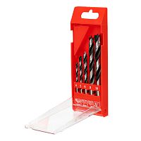 Набор сверл по дереву, 4-5-6-8-10 мм, 5 шт, цилиндрический хвостовиковик, пластиковый кейс, Matrix