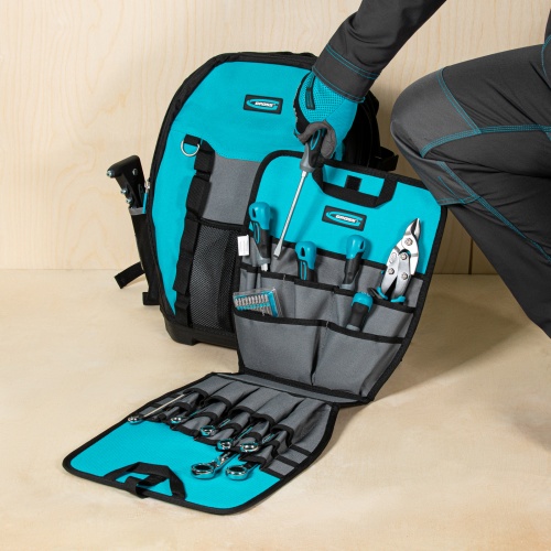 Рюкзак для инструмента Experte, 77 карманов, пластиковое дно, органайзер, 360 х 205 х 470 мм Gross фото 11