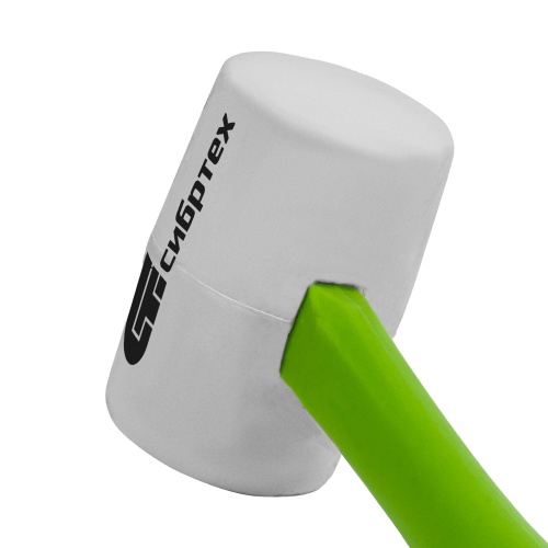 Киянка резиновая, 450 г, белая резина, фибергласовая рукоятка Сибртех фото 3