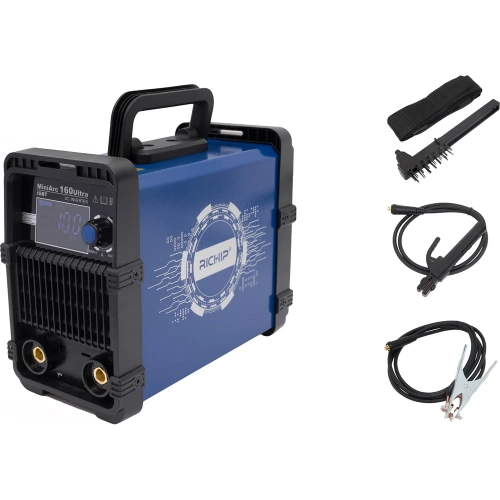 Инверторный сварочный аппарат (160 А; 3+1.5 м; ПВ 60%) Richip MiniArc 160Ultra Инверторный сварочный аппарат (160 А; 3+1.5 м; ПВ 60%) Richip MiniArc 160Ultra