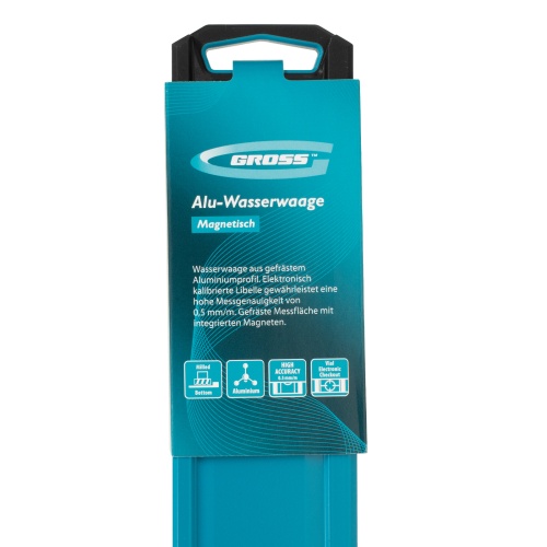 Уровень алюминиевый, магнит., фрезерованный, 3 глазка, 0,5 мм/м, 2000 мм Gross фото 9