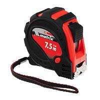 Рулетка Status Magnet 3 fixations,7,5 м х 25 мм,обрезиненный корпус,зацеп с магнитом Matrix