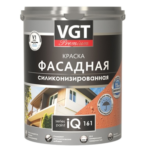 Краска фасадная VGT iQ161 база А силиконизированная 2 л/3,1 кг Краска фасадная VGT iQ161 база А силиконизированная 2 л/3,1 кг