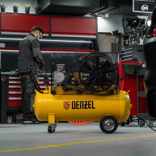 Компрессор воздушный рем. привод BCV 4000-T/100, 4,0 кВт, 100 литров, 690 л/мин Denzel фото 28