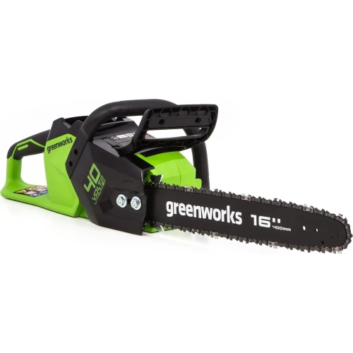 Цепная пила аккумуляторная GreenWorks GD40CS18 40V, 40 см, бесщеточная, до 1.8 КВт, с 1хАКБ 2Ач c USB и ЗУ 2005807USB2 фото 8 Цепная пила аккумуляторная GreenWorks GD40CS18 40V, 40 см, бесщеточная, до 1.8 КВт, с 1хАКБ 2Ач c USB и ЗУ 2005807USB2 фото 8