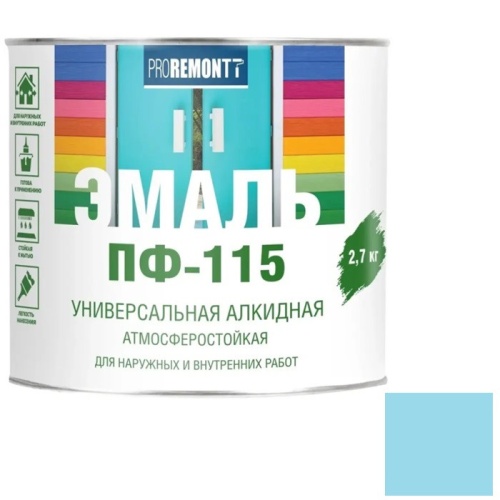 Эмаль Proremontt ПФ-115 голубая 2,7 кг Эмаль Proremontt ПФ-115 голубая 2,7 кг