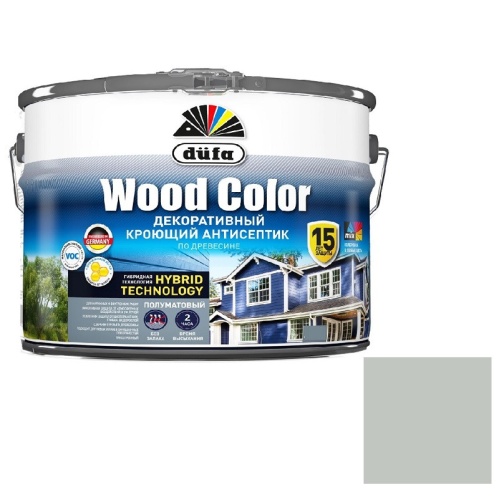 Антисептик кроющий Dufa Wood Color серый шелк 9 л