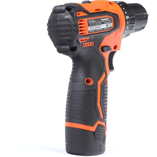 Дрель-шуруповерт аккумуляторная Patriot BR 368Li две АКБ Li Ion 12В 2 0 Ач 45Нм 2 скорости 180201368 фото 6