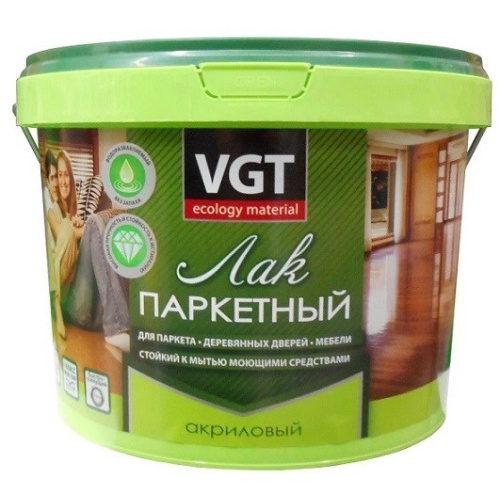 Лак акриловый паркетный VGT полуматовый 9 кг