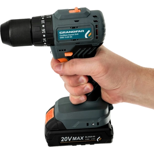 Аккумуляторный ударный шуруповерт GRANDFAR GSB 13-20G4 фото 6