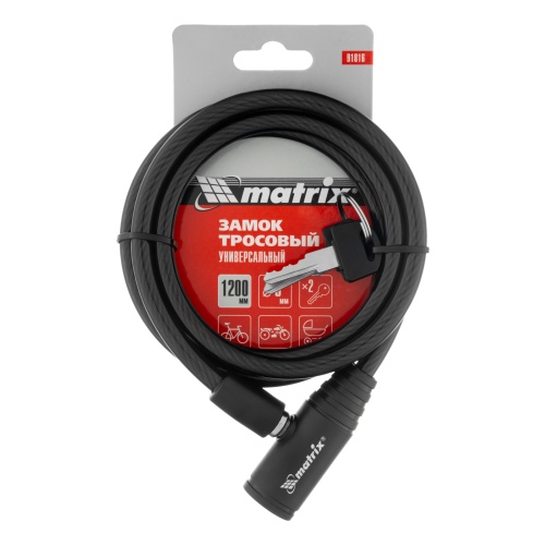 Замок тросовый универсальный, 8 х 1200 мм Matrix фото 5