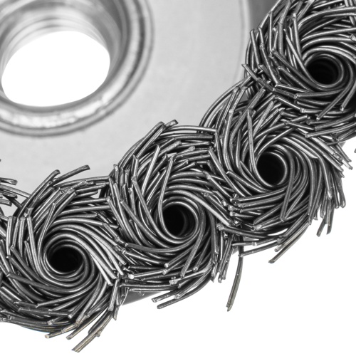 Щетка для УШМ, 100 мм, М14, "чашка", крученая металлическая проволока Сибртех фото 5