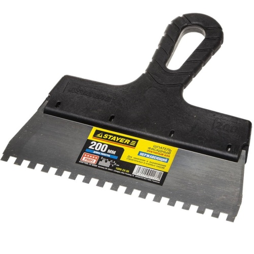 Шпатель зубчатый Stayer Professional 1009-20-06 200 мм зуб 6х6 мм