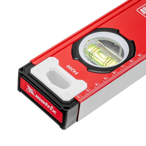 Уровень алюминиевый, фрезерованный, 3 глазка, 400 мм Matrix фото 4