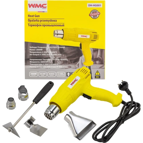 Промышленный фен WMC TOOLS с насадками WMC-DH-HG001(52354) Промышленный фен WMC TOOLS с насадками WMC-DH-HG001(52354)