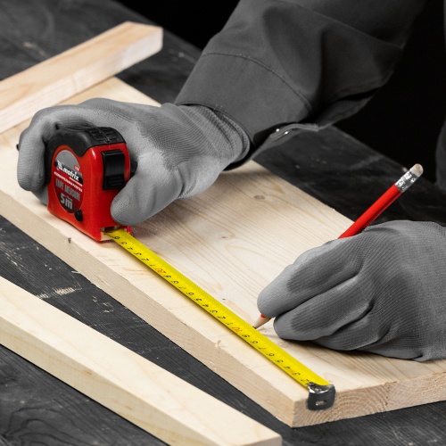 Рулетка Double fixation,5 м х 19 мм,обрезиненный корпус,двойная плавная фиксация Matrix фото 10