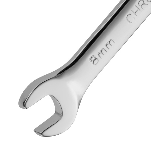 Ключ комбинированный трещоточный, 8 мм, CrV, шарнирный, зеркальный хром Matrix Professional фото 3
